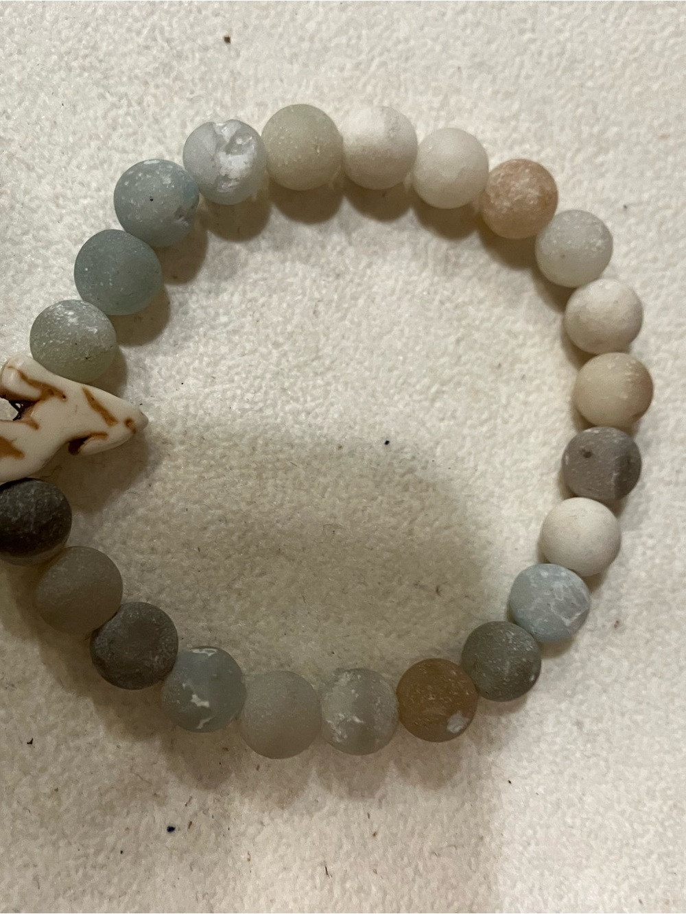 Matte Mixed Stone Beaded Bracelet in Soft Neutrals